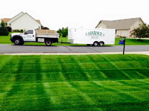 Advance Lawn Care Company truck - Hartford Wisconsin